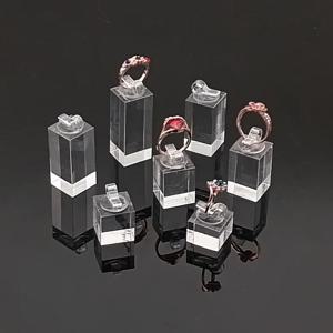 7Pcs 다른 높이 아크릴 라운드/사각형 손가락 반지 쥬얼리 디스플레이 스탠드 홀더 사진 소품 쇼케이스 주최자 랙