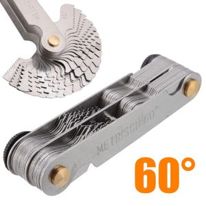 1pc 55/60도 미터법 인치 나사 플러그 게이지 기어 치아 나사 피치 게이지 측정 센터 Metrisch 나사 측정 도구