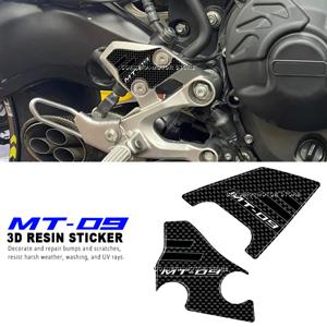 YAMAHA MT09 MT 09 2017-2020 오토바이 액세서리 3D 수지 스티커 가드 힐 패드 보호 스티커