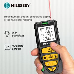 MILESEEY 레이저 거리 계량기, S2, 40M, 60M, 80M, 100M, 120M, 거리측정기, 다중 측정 기능, Trenas a 레이저 줄자