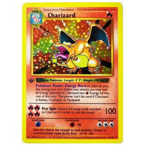 포켓몬 컬렉션 카드 1996 1판 플래시 카드 Charizard Blastoise 게임 PTCG 게임 애니메이션 빛나는 컬렉션 카드 선물 장난감