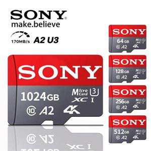 소니 SD 메모리 카드 1 테라바이트 512GB 마이크로 SD 카드 128GB 256GB U3 V30 4K 풀 HD TF 메모리 플래시 카드 전화 컴퓨터 용