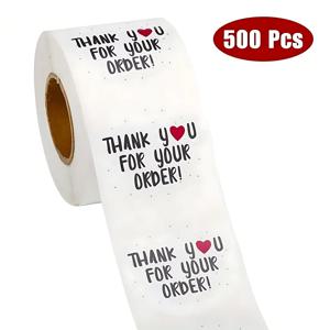 1 롤 500pcs Oder 스티커에 감사드립니다 DIY 중소기업 온라인 스토어 상점 포장 배송 액세서리