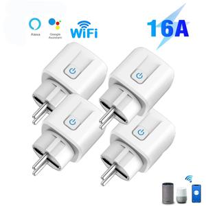 Tuya WiFi 스마트 플러그 16A/20A EU 스마트 소켓(전원 모니터 타이밍 포함) 스마트 라이프 지원 Alexa Google 홈 Yandex SmartThings