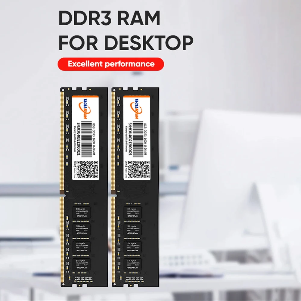 Walram 데스크탑 메모리 램, DDR3 1600MHz, Dimm 1.5V 데스크탑 메모리 램, DDR3 8G 1600 2400 2666 3200, AMD 및 인텔 호환 가능