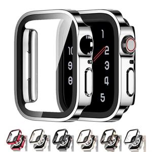 Apple Watch 용 방수 케이스 7 8 9 45mm 41mm 10 46mm 42mm 화면 보호기 유리 + iWatch 4 5 SE 6 44mm 40mm 용 커버 범퍼