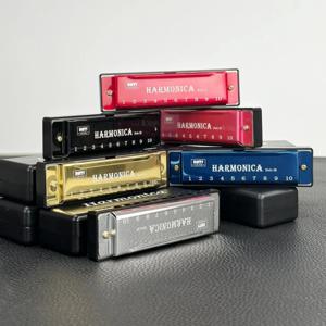 하모니카 C의 키 10 홀 Diatonic Harmonica C 초급 학생용 케이스 포함 어린이 선물 케이스 포함