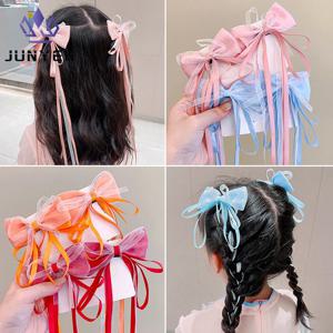 2Pcs 여자 술 헤어 클립 세트 리본 활 아이 헤어 액세서리 골동품 Hanfu 모자를 쓰고 있죠 중국 스타일 Bangs 클립