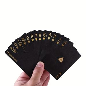 컬러 블랙 골드 카드 놀이 카드 게임 카드 그룹 방수 포커 슈트 매직 디매직 패키지 보드 게임 선물 컬렉션