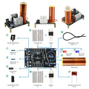 미니 테슬라 코일 키트, 미니 음악, 테슬라 코일, 플라즈마 스피커, 테슬라 무선 변속기, DC 15-24V, DIY 키트, 1 세트, 15W