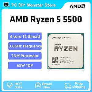 AMD Ryzen 5 5500 R5 5500 3.6GHz 6 코어 12 스레드 CPU 프로세서, 7NM L3 = 16M AMD AM4 게이밍 프로세서, B550M 마더보드용, 신제품