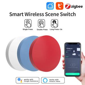 Tuya Zigbee 스마트 무선 버튼 스위치 스마트 라이프 지능형 장면 연결 스위치 지원 Google 홈 Alexa 음성 제어