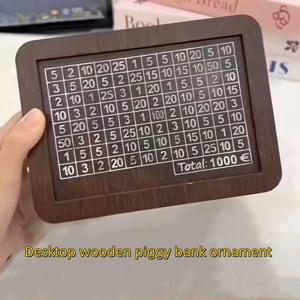 1pcs 돈 나무 상자 돼지 저금통 나무 돈 은행 재사용 가능한 돈 상자 절약 목표 및 숫자 돈 상자 돈 서랍