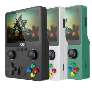휴대용 게임 플레이어 듀얼 조이스틱, X6, 3.5 인치 IPS 스크린, 11 시뮬레이터, GBA 비디오 게임 콘솔, 어린이 Gi, 신제품