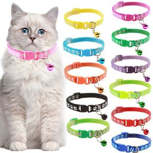 애완 동물 고양이 벨 칼라 개 인쇄 고양이 목걸이 여러 색상 옵션 목걸이 반지 고양이 밧줄 고리 애완 동물 용품