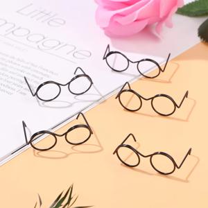 5PCS 레트로 금속 라운드 인형 안경 프레임 Lensless 소형 안경 그레이트 컬렉션 Blythe 인형 Accessorie에 대한 멋진 안경