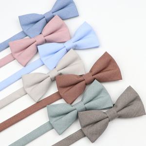 부드러운 폴리 에스터 솔리드 15 색 아버지-아들 Bowtie 세트 블랙 블루 카키 나비 캐주얼 나비 넥타이 남자 소년 웨딩 액세서리