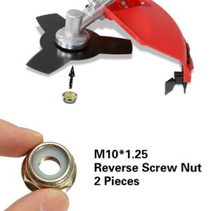 가솔린 브러시 커터용 범용 M10x1.25 역방향 나사 너트 2개 세트