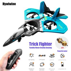 RC 비행기 원격 제어 비행기 2.4G 중력 센서 항공기 힘든 Epp 글라이더 LED 스턴트 롤 제트 헬리콥터, 소년을 위한 어린이 장난감