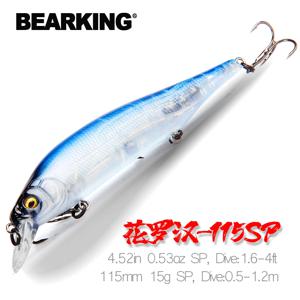 BEARKING 115mm 15g SP 텅스텐 웨이트 시스템 탑 낚시 미끼 미노우 크랭크 워블러 낚시용 품질 낚시 태클 후크