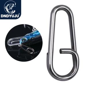 DNDYUJU 20-100pcs 스테인레스 스틸 구부러진 죽은 타원형 분할 링 루프 루어 낚시 커넥터 낚시 후크 스냅 가짜 미끼 회전 스냅