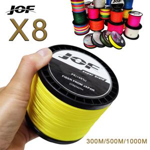 JOF 8 가닥 내마모성 땋은 낚싯줄 PE 초강력 물린 방지 라인, 민물 3000M 용 낚시 액세서리
