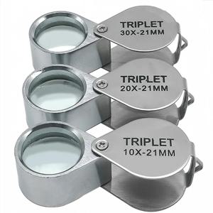 10X-40X 접이식 눈 돋보기 Jewllery Loupe 돋보기 보석 동전 우표에 대한 휴대용 금속 돋보기 광학 렌즈