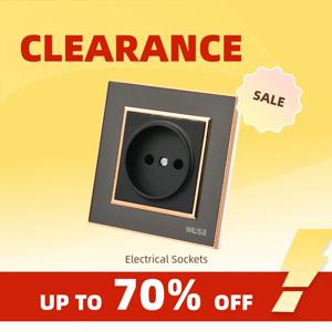 Clearance_WESA EU 표준 거울 아크릴 벽 소켓 검정색 난연 패널 전원 소켓 16A 전기 콘센트 표준 없음