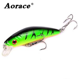 Aorace Minnow 낚시 미끼 70mm 8g 3D 눈 크랭크베이트 워블러 인공 플라스틱 하드 미끼 낚시 태클