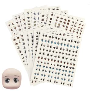 귀여운 만화 눈 스티커 얼굴 오르간 Paster DIY 애니메이션 입상 인형 눈 점토 데칼 종이 교육 장난감 인형 액세서리