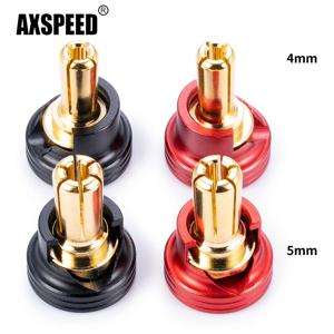 AXSPEED 4.0mm/5.0mm 황동 총알 바나나 플러그 RC 자동차 립 배터리 커넥터 (RC 모델 자동차 용 금속 방열판 포함)