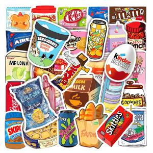 50Pcs 음식 음료 우유 포장 스티커 전화 자전거 벽 스크랩북 오토바이 멋진 자동차 방수 만화 스티커 어린이 장난감