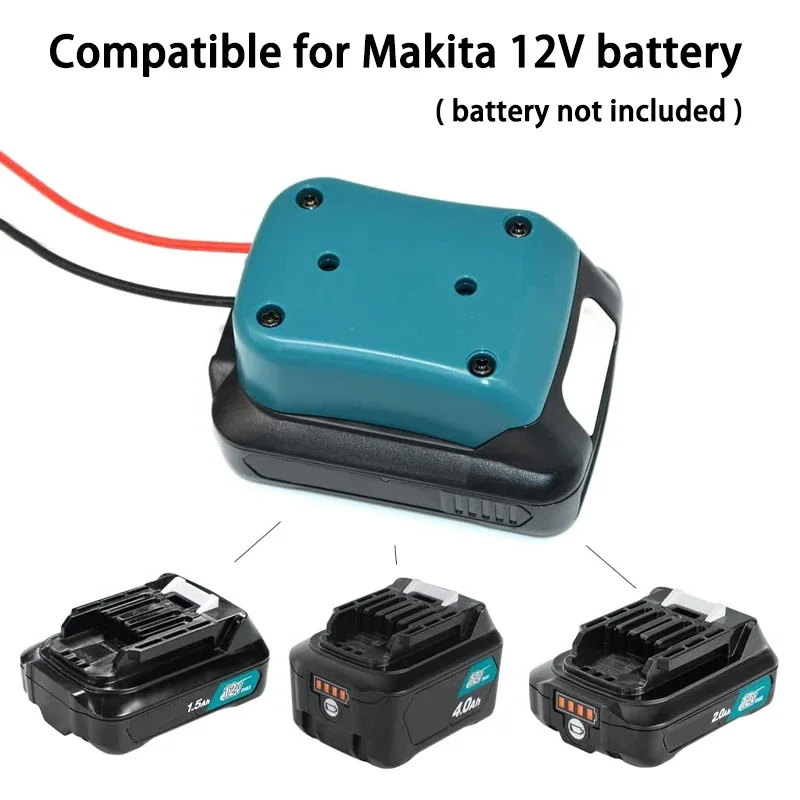 Makita 10.8V-12V 리튬 이온 배터리 용 DIY 어댑터 도크 전원 커넥터 Makita 12V 배터리 용 배터리 출력 어댑터