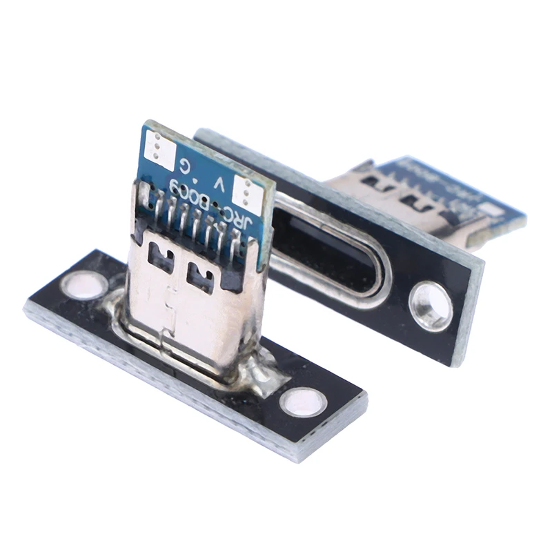 C타입 USB 잭 3.1 C타입 2/4 핀 암 커넥터 잭 충전 포트, USB 3.1 C타입 소켓, 고정 플레이트 포함, 10 개