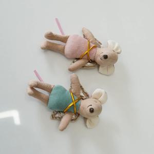 덴마크어 패브릭 마우스 인형 귀여운 천사 날개 마우스 인형 조디악 선물 헝겊 인형 장식품