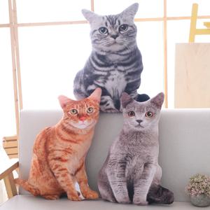 1pc 40cm 시뮬레이션 플러시 고양이 베개 부드러운 인형 동물 쿠션 소파 장식 만화 플러시 장난감 어린이를위한 어린이 선물