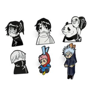 6 Pcs 크리 에이 티브 애니메이션 Jujutsu Kaisen 브로치 귀여운 Itadori Yuji 옷깃 배지 배낭 셔츠 옷 오일 드립 쥬얼리 액세서리