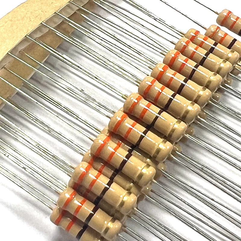 20pcs 1W 탄소 필름 저항기 3.3 3.6 3.9 33 36 39 330 360 390 Ohm R K 5% 저항 3R3 3R6 3R9 3.3K 33K 39K 0.1R-3M