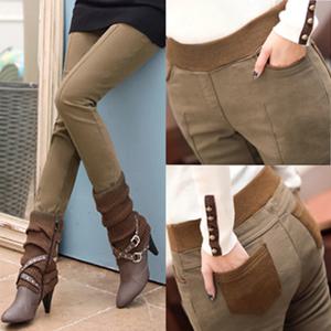옷 S-4XL 여성 펜슬 바지 하이 웨이스트 스키니 블랙 두꺼운 벨벳 따뜻한 겨울 레깅스 Jeggings Legins Feminina Trousers