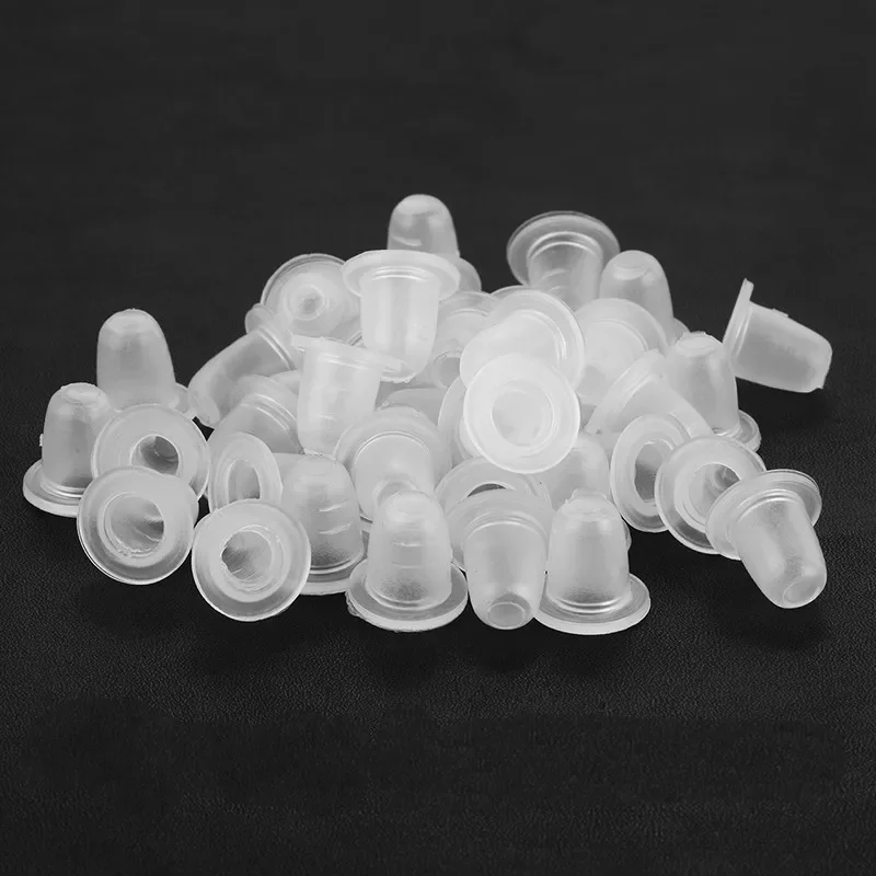 100Pcs 일회용 문신 잉크 컵 작은 & 큰 크기 실리콘 영구 문신 메이크업 눈썹 메이크업 안료 컨테이너 캡