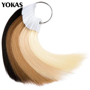 30pcs 20cm 인간의 머리카락 확장 살롱 도구에 대 한 새로운 진짜 인간의 머리 색깔 반지 견본 머리 염색 샘플 차트 반지 YOKAS