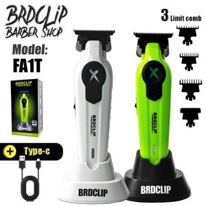 새로운 2025 BRDCLIP FA1T 녹색 전문 헤어 트리머 이발사 조각 그라디언트 마무리 기계 충전기 스탠드가있는 전기 클리퍼