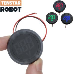 DC4-100V LED 디스플레이 원형 2선식 자동차 전압계 디지털 자동차 전압 전류 측정기 전압 검출기 테스터 모니터 패널