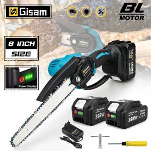 Gisam 8 인치 브러시리스 전기 톱 무선 전기 톱 휴대용 정원 목재 로깅 전기 톱 Makita 18V 배터리 핀 용 전동 공구