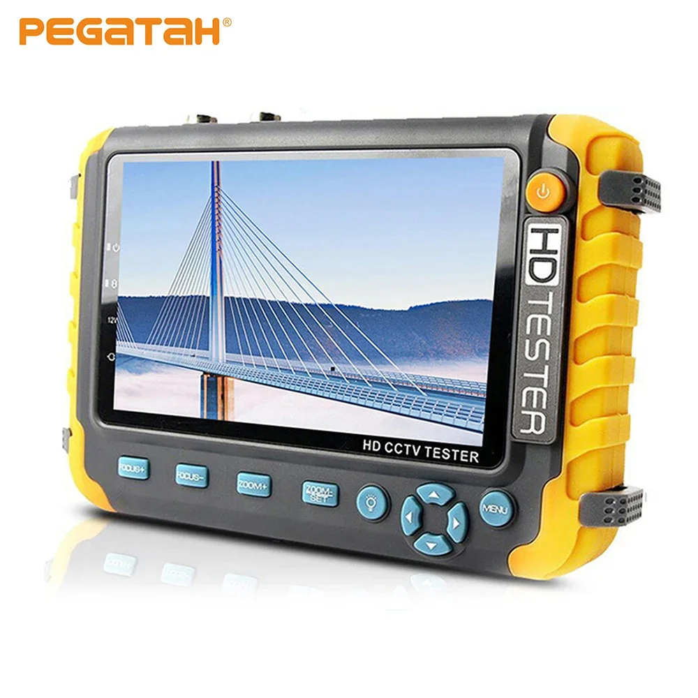 8MP CCTV 테스터 5 인치 카메라 모니터 HDMI VGA 입력이있는 4K AHD/CVI/TVI CVBS 아날로그 카메라 테스터 CFTV CCTV 미니 모니터
