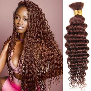 딥 웨이브 벌크 인간의 머리카락 땋기용 씨실 없음 인간의 머리카락 Boho Braids 브라질 버진 인간의 머리카락 확장 33 #