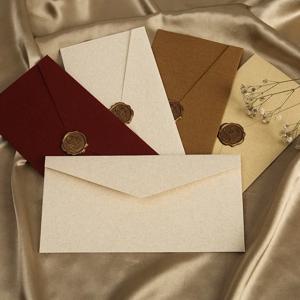 50pcs 초대장 엽서 선물 상자 메시지에 대 한 빈 봉투 250g 22x11cm 질감 종이 결혼식 비즈니스 편지 저장 가방