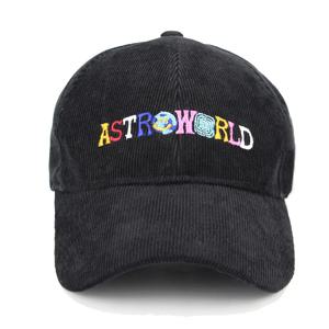 봄 가을 코듀로이 야구 모자 남성 여성 빈티지 ASTROWORLD 편지 수 놓은 모자 남여 조정 가능한 Snapback 힙합 모자