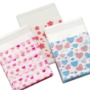 50pcs 발렌타인 데이 사랑 시리즈 diy 쥬얼리 포장 디스플레이 베이킹 쿠키 포장에 대 한 명확한 플라스틱 자체 접착 가방