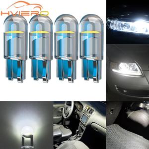 4X 자동차 W5W 194 T10 LED 유리 하우징 Cob 자동 전구 흰색 빨간색 파란색 노란색 트렁크 웨지 번호판 램프 돔 테일 백업 라이트